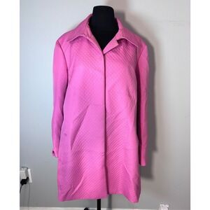 Elisabeth Women's‎ Pink Quilted Full Zip Jacket Plus Size 1X